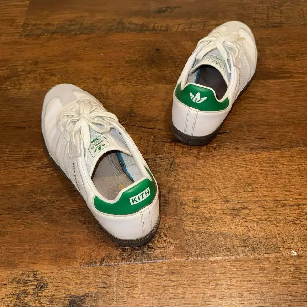 KITH x Adidas Samba OG Classics White Green Sneakers (FX5398) Size 9.5